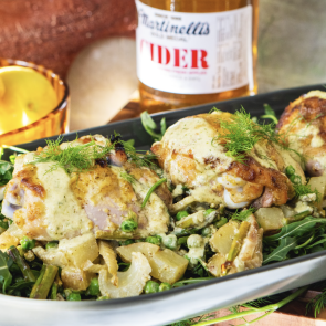 Sheet-Pan Lemony Apple Cider Chicken